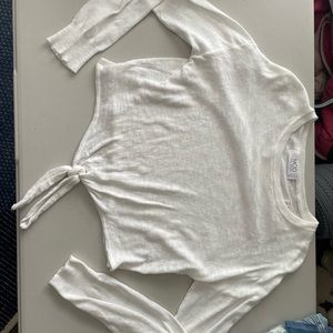 White cropped sweater